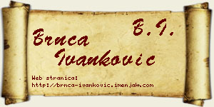 Brnča Ivanković vizit kartica